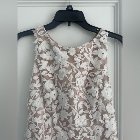 Aidan Mattox  Women White Flower Lace Sleeveless Mini  Dress Size US 6 | EU 38 - Picture 8 of 14